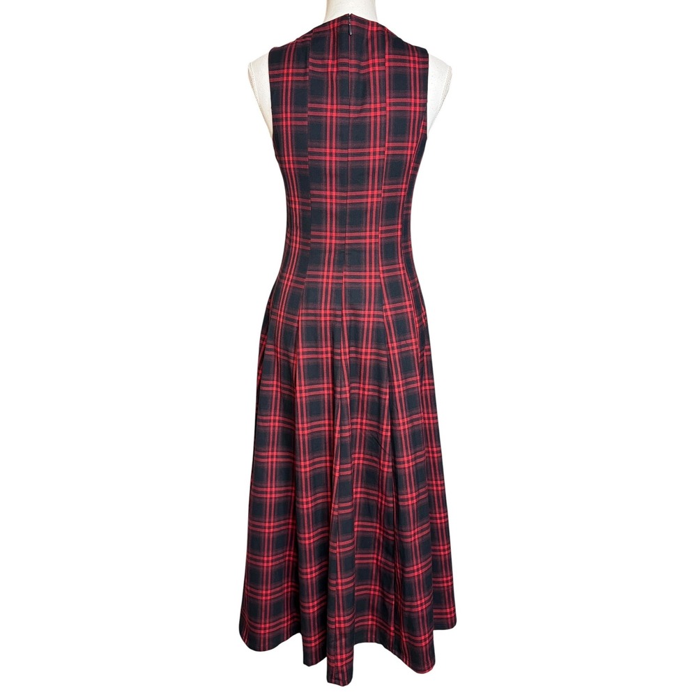 Avec Les Filles Plaid Dress 10 Red Black Midi Whimsigoth Gothic Punk Grunge - Picture 4 of 8